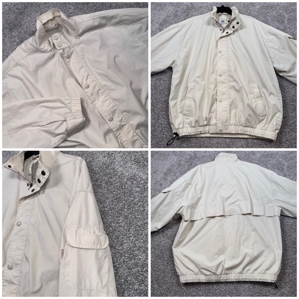 Lee Authentic Apparel Jacket Mens Ripstop Cargo Pocket Beige XL GOOD